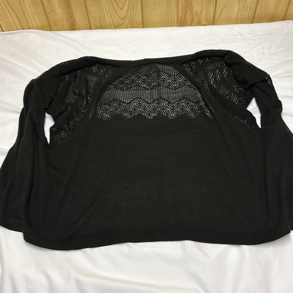 Faded Glory Black Cardigan Sweater Sleeveless - Picture 4 of 5